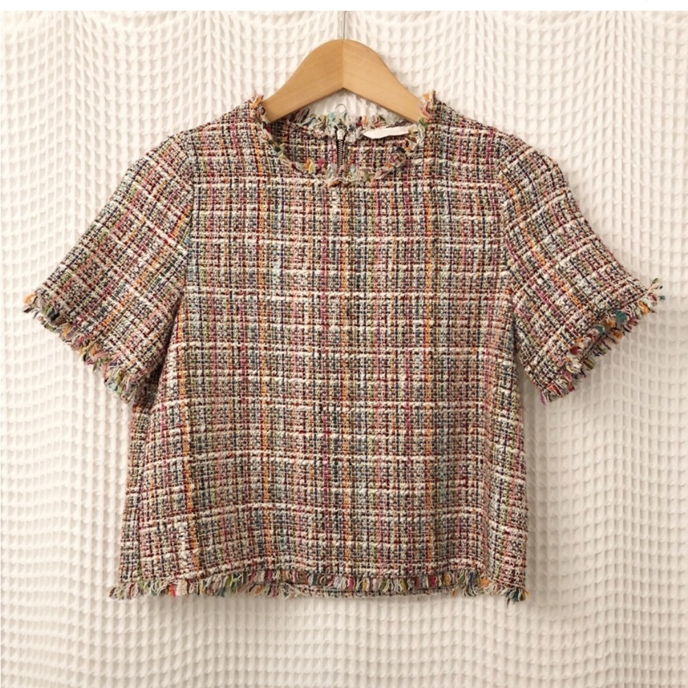 ZARA Tweed Cropped Top